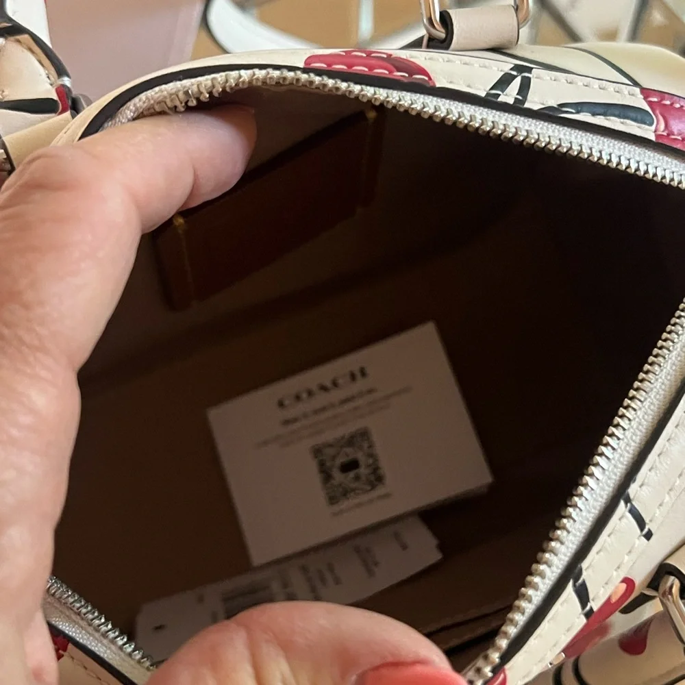 Coach Cream and Red Satchel Set with Cherry Print - Picture 5 of 11